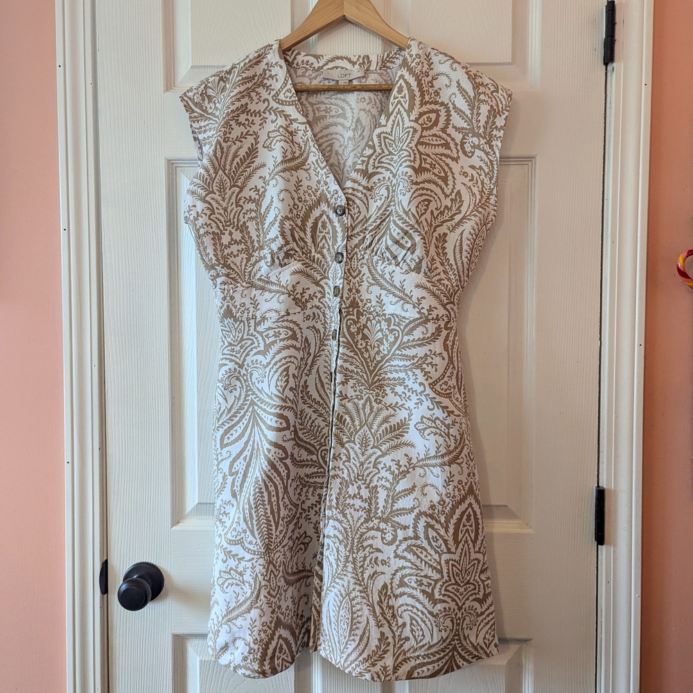 LOFT Fit and Flare Button Down Dress (8)